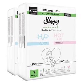 Sleepy Natural Double Soft No:7 XXLarge 64 Adet Bebek Bezi