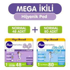 Sleepy Natural Mega Ekonomik 48'li Soft Normal Hijyenik Ped + 80'li Günlük Normal Hijyenik Ped