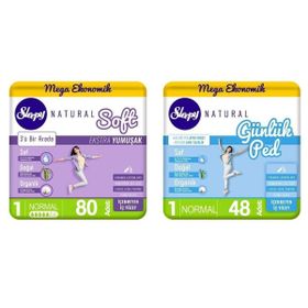 Sleepy Natural Mega Ekonomik 48'li Soft Normal Hijyenik Ped + 80'li Günlük Normal Hijyenik Ped