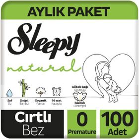 Sleepy Natural No:0 Prematüre 100 Adet Bebek Bezi