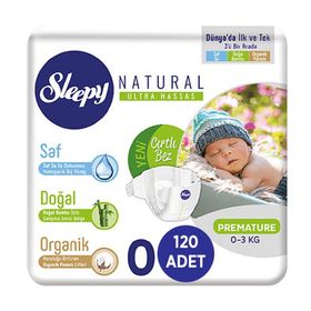 Sleepy Natural No:0 Prematüre 120 Adet Bebek Bezi