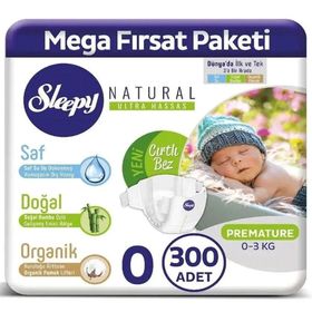 Sleepy Natural No:0 Prematüre 300 Adet Bebek Bezi