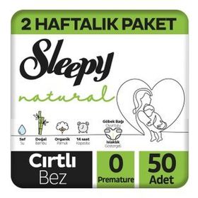 Sleepy Natural No:0 Prematüre 50 Adet Bebek Bezi
