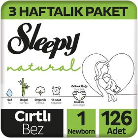 Sleepy Natural No:1 Yenidoğan 126 Adet Bebek Bezi