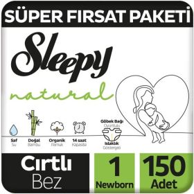 Sleepy Natural No:1 Yenidoğan 150 Adet Bebek Bezi