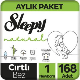 Sleepy Natural No:1 Yenidoğan 168 Adet Bebek Bezi