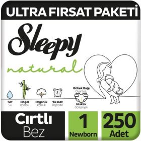 Sleepy Natural No:1 Yenidoğan 250 Adet Bebek Bezi