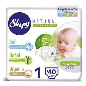 Sleepy Natural No:1 Yenidoğan 40 Adet Bebek Bezi