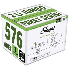 Sleepy Natural No:1 Yenidoğan 576 Adet Bebek Bezi