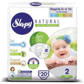 Sleepy Natural No:2 Mini 20 Adet Bebek Bezi