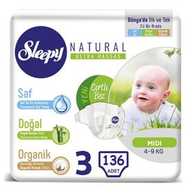 Sleepy Natural No:3 Midi 136 Adet Bebek Bezi
