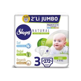 Sleepy Natural No:3 Midi 272 Adet Bebek Bezi