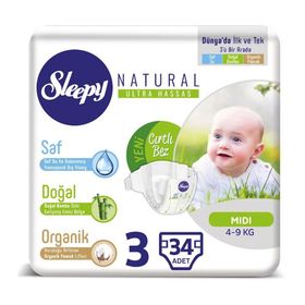 Sleepy Natural No:3 Midi 34 Adet Bebek Bezi
