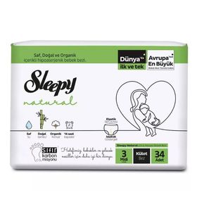 Sleepy Natural No:3 Midi 34 Adet Külot Bebek Bezi