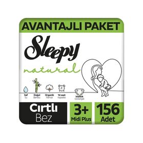 Sleepy Natural No:3+ Midi Plus 156 Adet Bebek Bezi