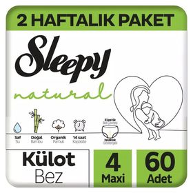 Sleepy Natural No:4 Maxi 60 Adet Külot Bebek Bezi