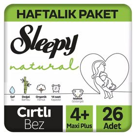 Sleepy Natural No:4+ Maxi Plus 26 Adet Bebek Bezi