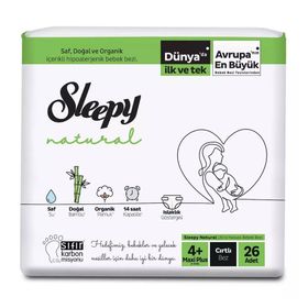 Sleepy Natural No:4+ Maxi Plus 26 Adet Bebek Bezi