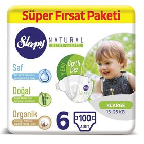Sleepy Natural No:6 XLarge 100 Adet Bebek Bezi