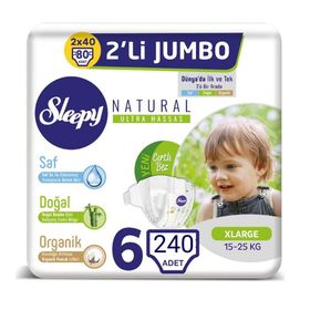 Sleepy Natural No:6 XLarge 240 Adet Bebek Bezi