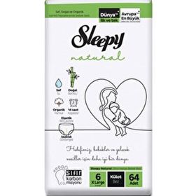 Sleepy Natural No:6 XLarge 64 Adet Külot Bebek Bezi