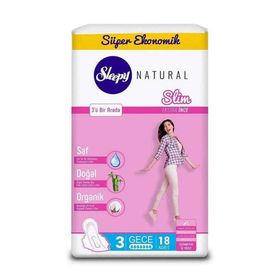 Sleepy Natural Slim Ekstra İnce Gece 18'li Ped