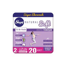 Sleepy Natural Soft Ekstra Yumuşak Uzun 20'li Ped