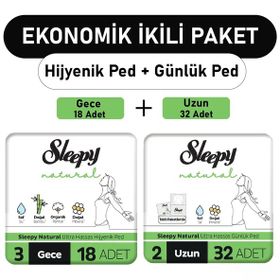 Sleepy Natural Ultra Gece 18 Adet Ped ve Uzun 32 Adet Günlük Ped