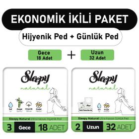 Sleepy Natural Ultra Gece 18 Adet Ped ve Uzun 32 Adet Günlük Ped