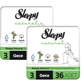 Sleepy Natural Ultra Hassas Gece 72 Adet Hijyenik Ped