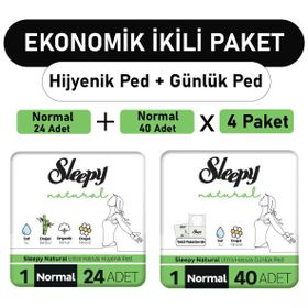Sleepy Natural Ultra Normal 24 Adet Ped ve Uzun 4x40 Adet Günlük Ped