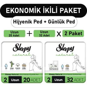 Sleepy Natural Ultra Uzun 20 Adet Ped ve Uzun 2x32 Adet Günlük Ped