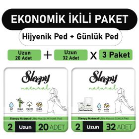 Sleepy Natural Ultra Uzun 20 Adet Ped ve Uzun 3x32 Adet Günlük Ped