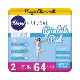 Sleepy Natural Uzun 2x64 Adet Günlük Ped