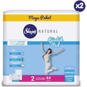 Sleepy Natural Uzun 2x64 Adet Günlük Ped