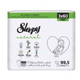 Sleepy Natural Yenidoğan 60 Yaprak 3'lü Islak Mendil