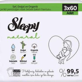Sleepy Natural Yenidoğan 60 Yaprak 3'lü Islak Mendil
