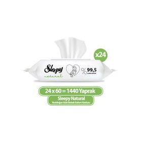 Sleepy Natural Yenidoğan 60x24 1440 Yaprak Islak Havlu Mendil