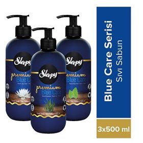 Sleepy Premium Blue Care Doğal Lotus Çiçeği 3x500 ml Sıvı Sabun