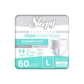 Sleepy Sensitive Antibakteriyel Large 2x30 Adet Emici Külot