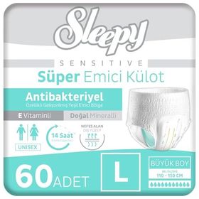Sleepy Sensitive Antibakteriyel Large 2x30 Adet Emici Külot