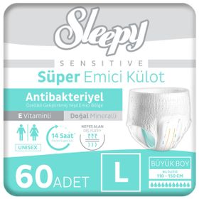 Sleepy Sensitive Antibakteriyel Large 2x30 Adet Emici Külot