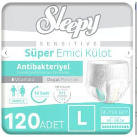 Sleepy Sensitive Antibakteriyel Large 4x30 Adet Emici Külot