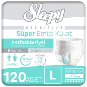 Sleepy Sensitive Antibakteriyel Large 4x30 Adet Emici Külot