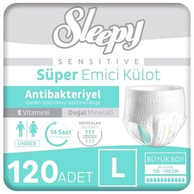 Sleepy Sensitive Antibakteriyel Large 4x30 Adet Emici Külot