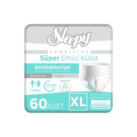 Sleepy Sensitive Antibakteriyel XLarge 2x30 Adet Emici Külot