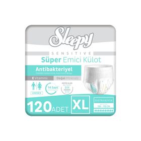 Sleepy Sensitive Antibakteriyel XLarge 4x30 Adet Emici Külot