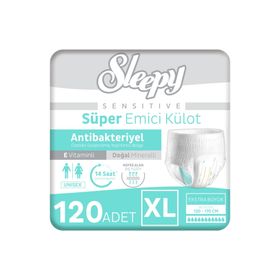Sleepy Sensitive Antibakteriyel XLarge 4x30 Adet Emici Külot