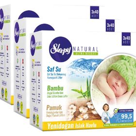Sleepy Yenidoğan 9x40 Adet 360 Yaprak Çoklu Paket Islak Mendil