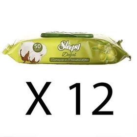 Sleepy Zeytinyağı ve Pamuksu Lifler 50x12'li 600 Yaprak Islak Havlu